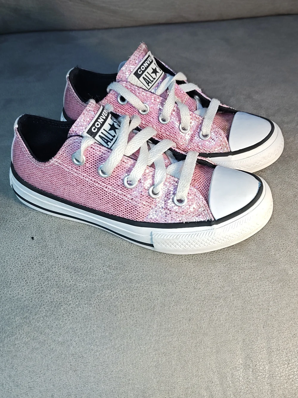 Converse Kids' Pink Sequin Chuck Taylor All Star Low Top
